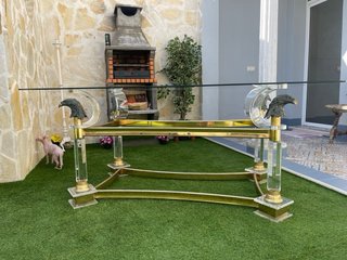 Mesa de cristal con águilas doradas LA GRANDE