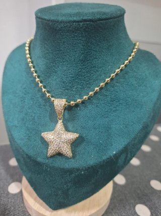 Cadena 45cm + Dije Estrella Oro Laminado 14k