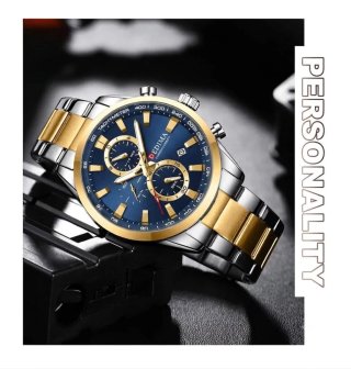 Reloj DEDIMA Cronógrafo Azul y Dorado Hombre