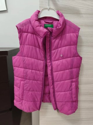 Gilet Benetton bambina fucsia imbottito