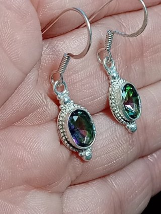 Pendientes Plata Ley topacio místico
