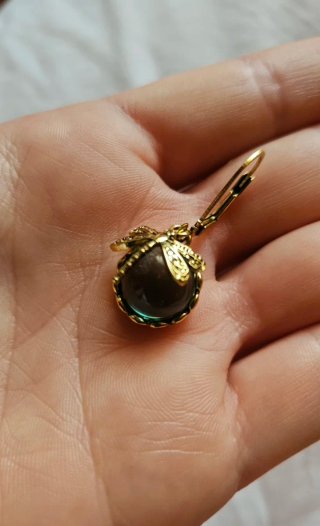 Pendientes libélula con piedra marrón