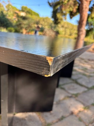 Mesa Madera Negra y Cristal 200x120.