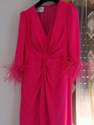 Vestido largo Rosa Clara, fucsia,una puesta.