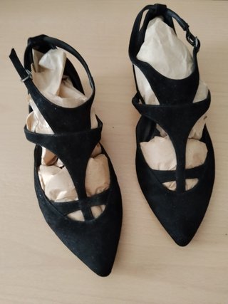 Bailarinas T-Strap Negras Mujer