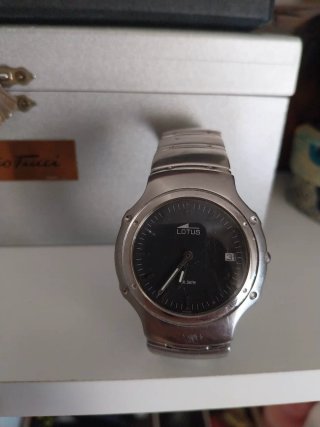 Reloj Lotus Hombre Negro/Plateado