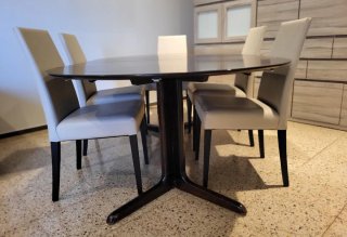 Mesa comedor redonda y 5 sillas