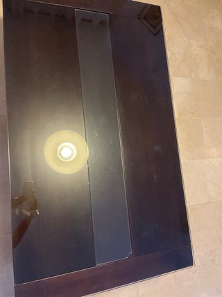 Mesa de centro moderna cristal y madera
