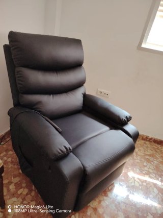Sillón Relax Negro Piel Sintética