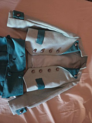 Traje de niño fallero azul y camisa bordada plata