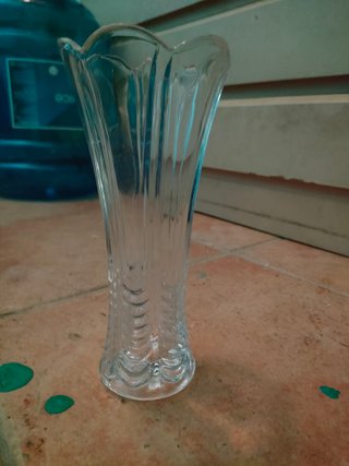 Jarrón cristal vintage ondulado
