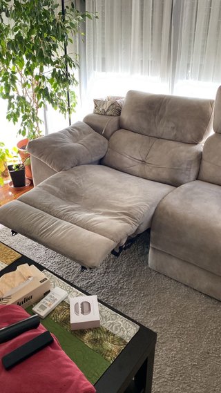 Sofá de 2 plazas beige/gris