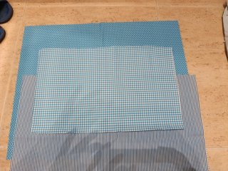 7 retales patchwork tonos azules 40x50