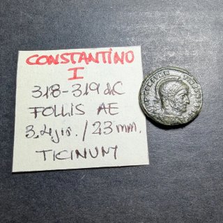 Moneda Romana Constantino I 318-319 d.C. Ticinum