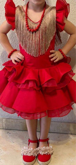 Vestido Gitana Niña Rojo