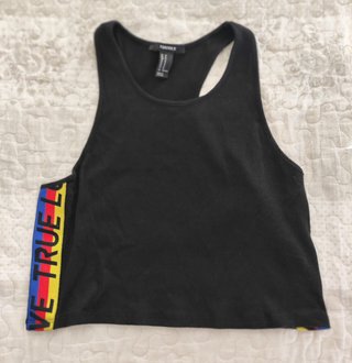 Top Forever 21 Negro con Tira Lateral