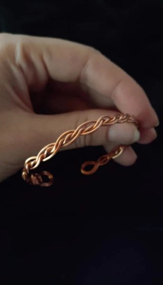 Bracciale in rame intrecciato color oro