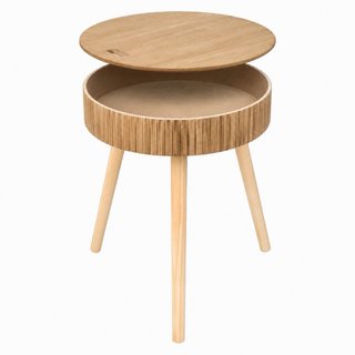 2 Tavolini Ausiliari Rotondi in Legno