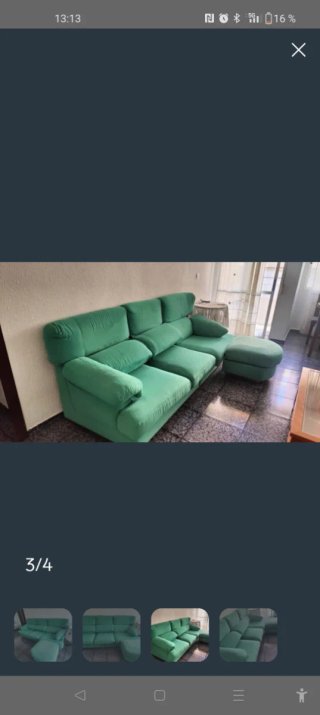 Sofá 4 plazas verde