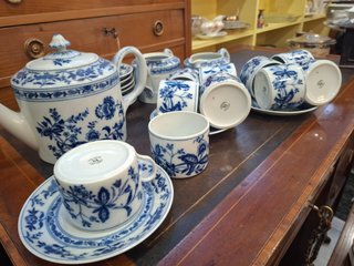 Juego de Café Vista Alegre Azul y Blanco