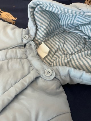 Pelele invierno bebé azul claro con capucha