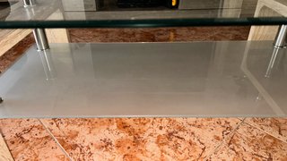 Mesa de centro cristal y cerámica