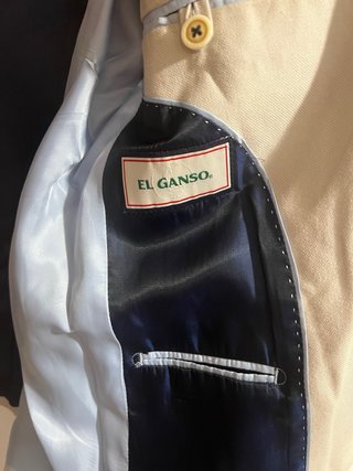 Blazer El Ganso Beige con Parches Marrones