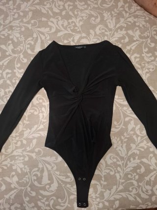 Body Stradivarius manga larga negro M