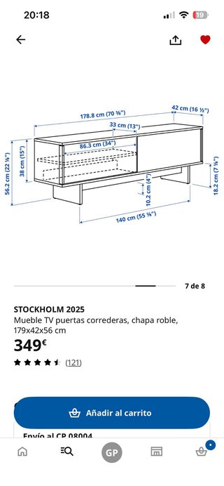 Mueble TV IKEA STOCKHOLM NUEVO