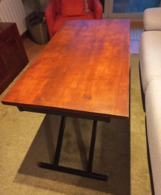 Mesa de centro elevable madera y metal