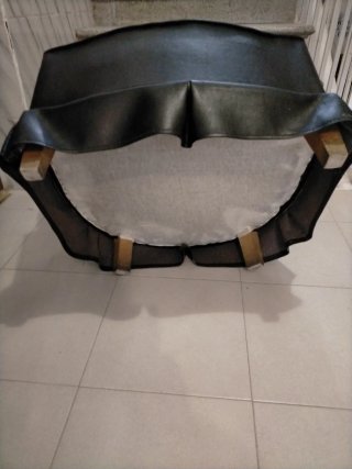Sillón vintage de piel negro