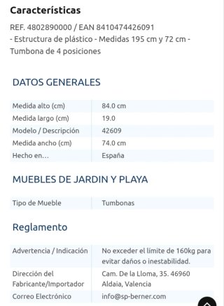 A ESTRENAR Tumbona plegable con colchoneta, ruedas