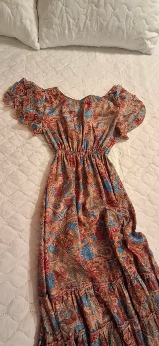 Vestido boho seda estampado talla única