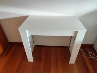 Mesa comedor extensible blanca