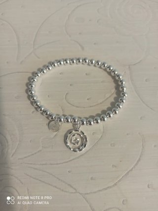 Pulsera baño plata con colgante espiral