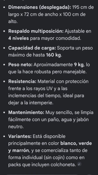 Tumbona Shaf Caimán plegable con colchoneta
