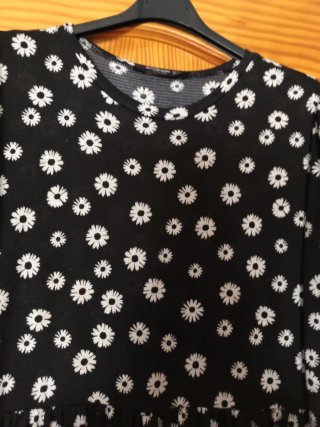 Vestido negro estampado flores