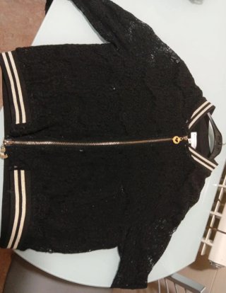 Chaqueta encaje negra mujer