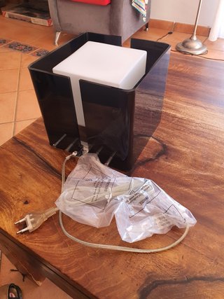 Lámpara Vintage Space Age Cúbica NOS - Rescatada