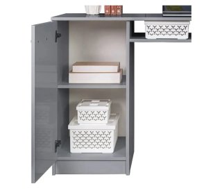 Escritorio Madesa Gris con Cajones y Puerta