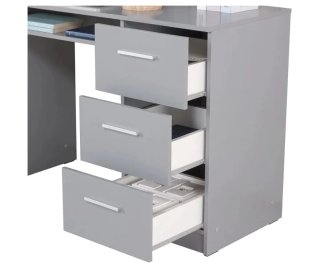 Escritorio Madesa Gris con Cajones y Puerta