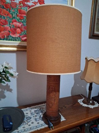 Lampada etnica beige e marrone