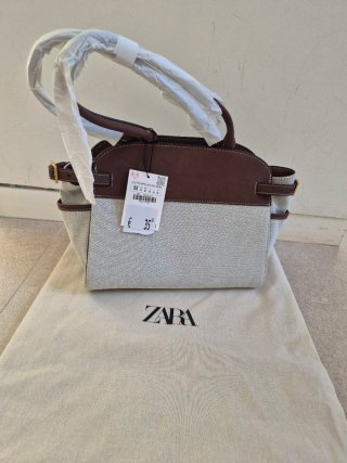 Bolso Zara gris y Marrón