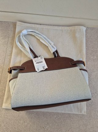Bolso Zara gris y Marrón