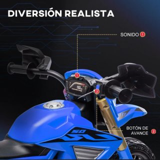 Moto Eléctrica Niños +3 Años Azul 12v