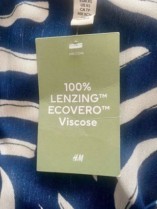Camisa H&M viscosa Ecovero azul nueva XS
