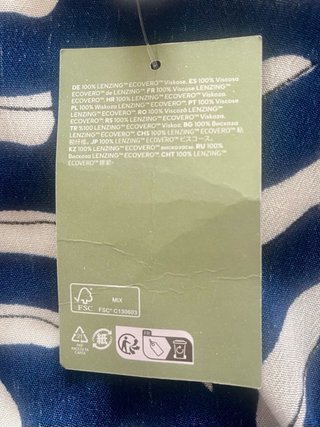 Camisa H&M viscosa Ecovero azul nueva XS