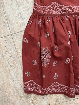 Vestido largo estampado bandana rojo