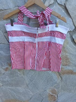 Top Pin-up Colectif Rayas Rojas y Blancas