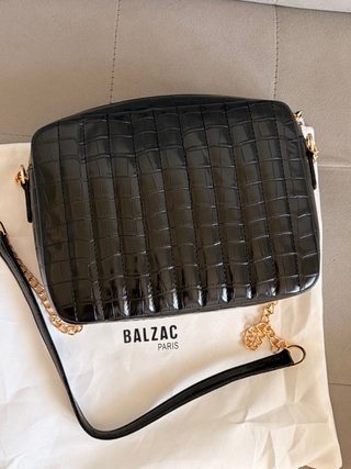 Bolso Balzac Paris Negro Piel Cocodrilo